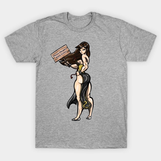 Thicc Thighs T-Shirt by Alden Art Creations